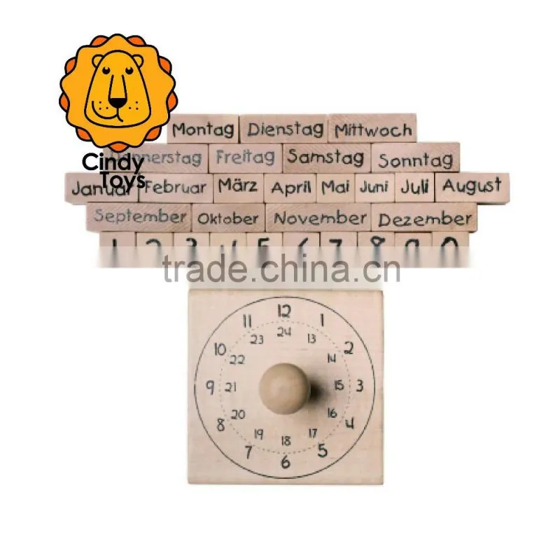 Wooden Rubber Stamps What is time? 30 pcs for Kids