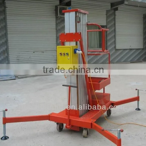 single mast hydraulic mobile electric climbing lift aerial work platform
