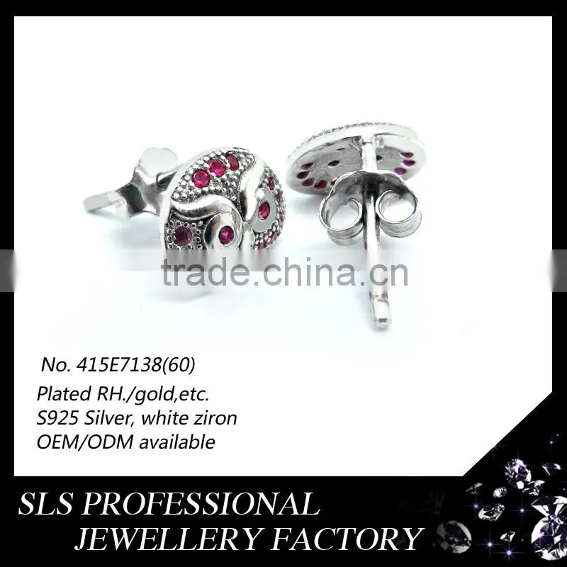 For Children Day costume jewelry necklace and earring sets 925 silver strawberry style stud earring for pretty girls