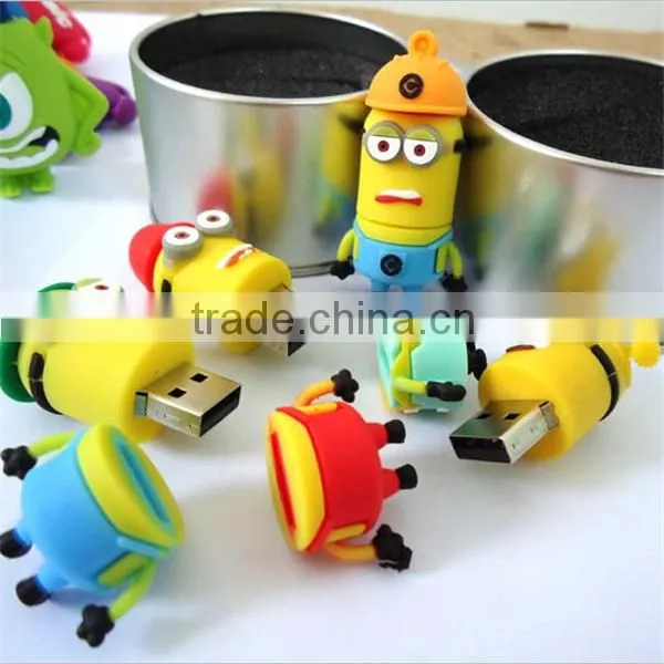 OEM/ODM custom cartoon character usb flash drive novelty design pvc usb stick wholesale wedding gift usb pen drive