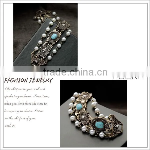 Vintage Pearl Natural Turquoise Bracelet