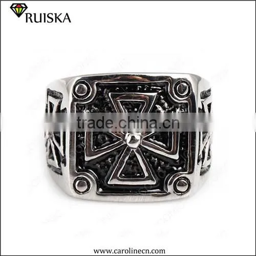 Caroline Wholesale Fashion Silver Cross Ring For Men