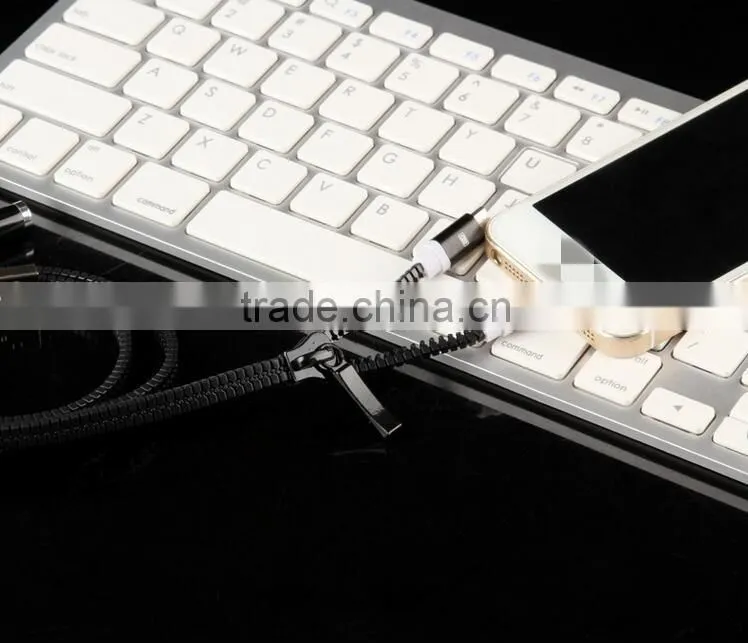 New design 2in1 zipper usb cable, mobile phone data zipper usb data cable
