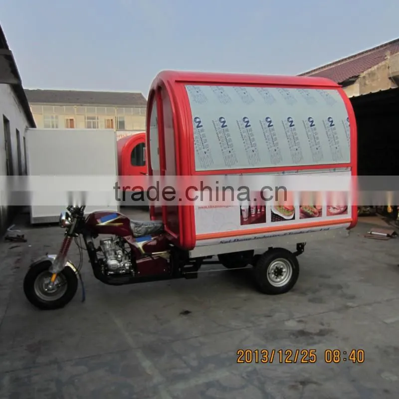 Fashionable appearance design mobile fast food kiosk cart motorcycle hot dog cart