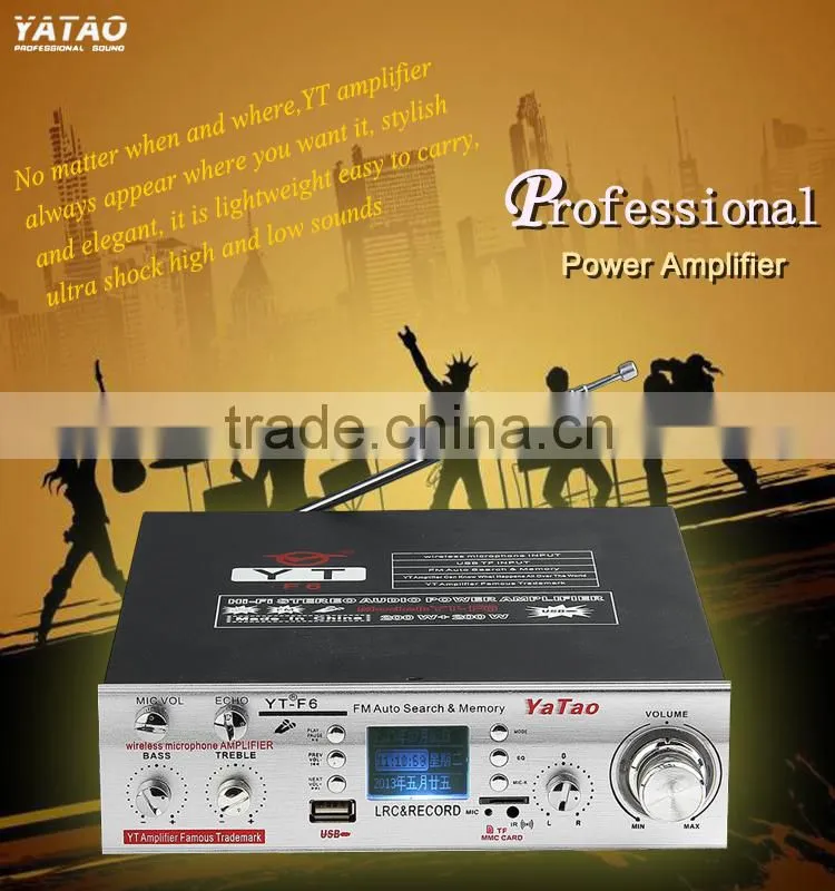5 channel usb mixer amplifier YT-F6 with Karaoke support FM/MIC/TF/USB