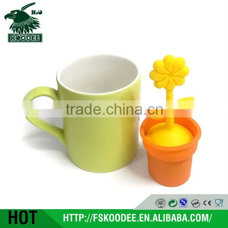 Novel design tea infuser for cups/mugs in silicone and stainless steel material