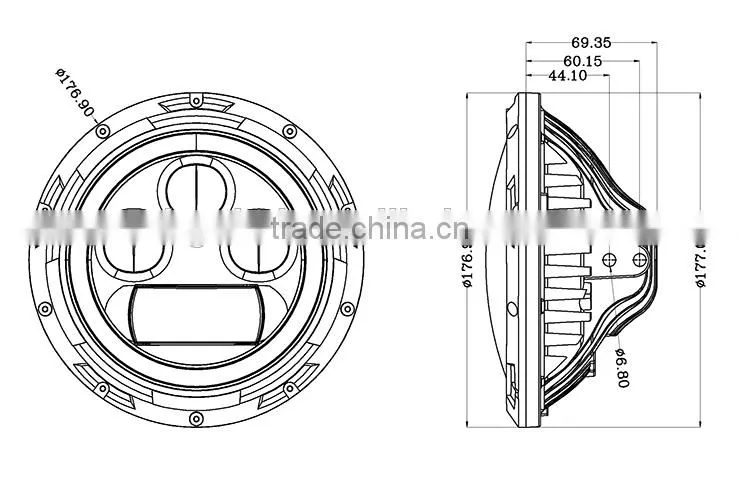 New arrival and Smart design round vehicles medical headlight led in 60W 7 inch