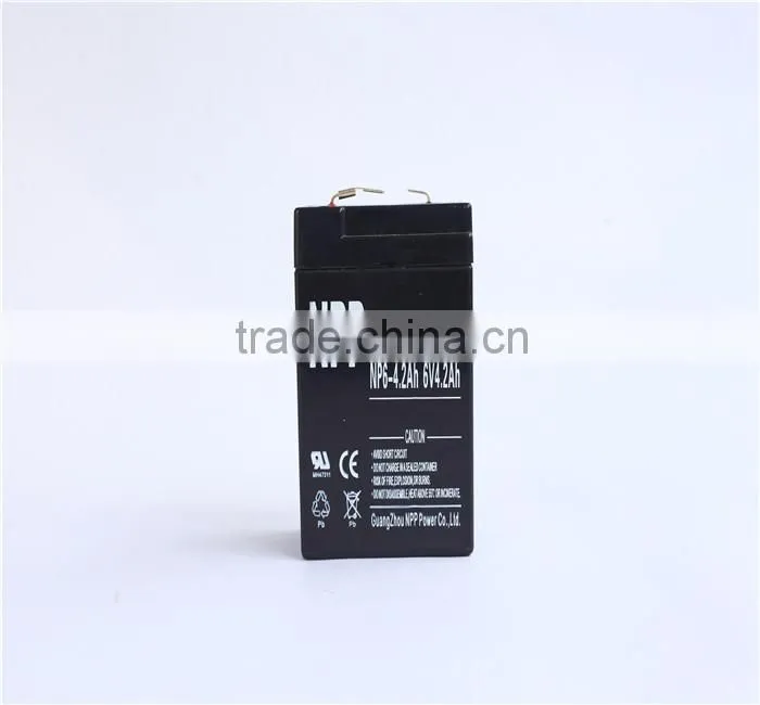 maintenance free storage battery 6v4.2ah