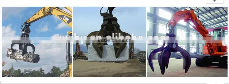 Hydraulic clamshell Excavator grab bucket for discharge rock scrap