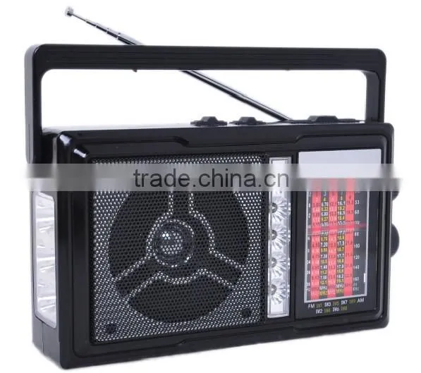 AM/FM/SW USB/SD Rechargeable Battery Portable Radio with Light