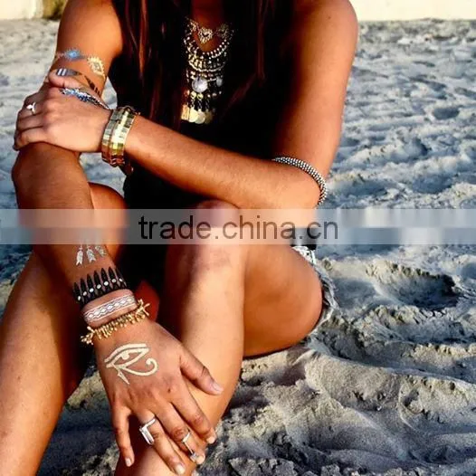 skin tattoo sticker gold silver tattoo bracelet gold tattoo