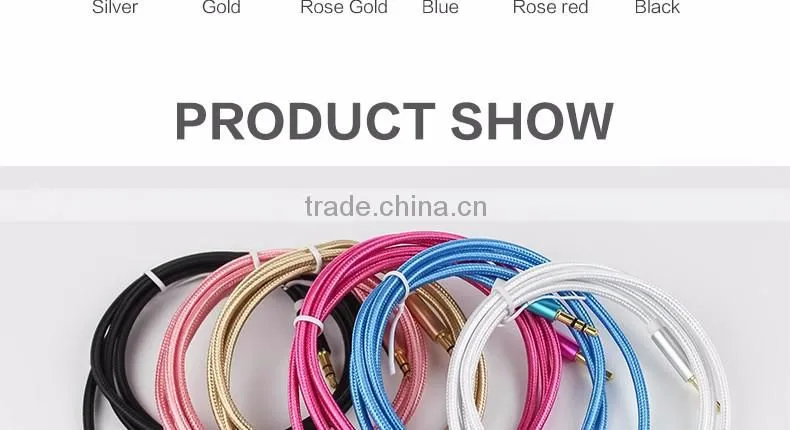 3.5mm Aux Cable Jack to Jack Gold Plated Universal Audio Cable Male to Male for Car for iPhone Beats' headphone