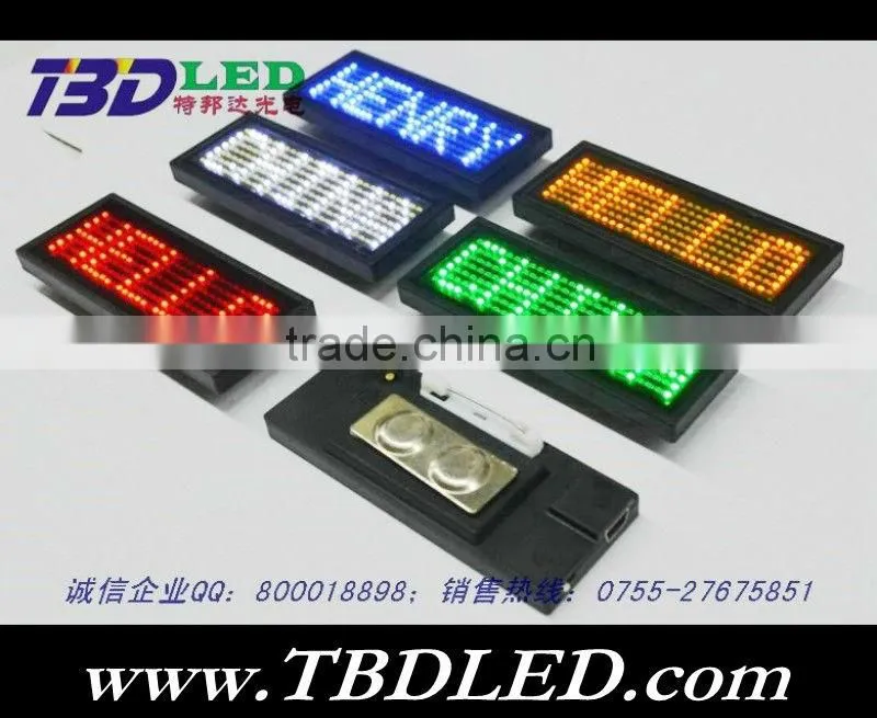 B729 blue led name card badge,led mini led display,mini led message sign