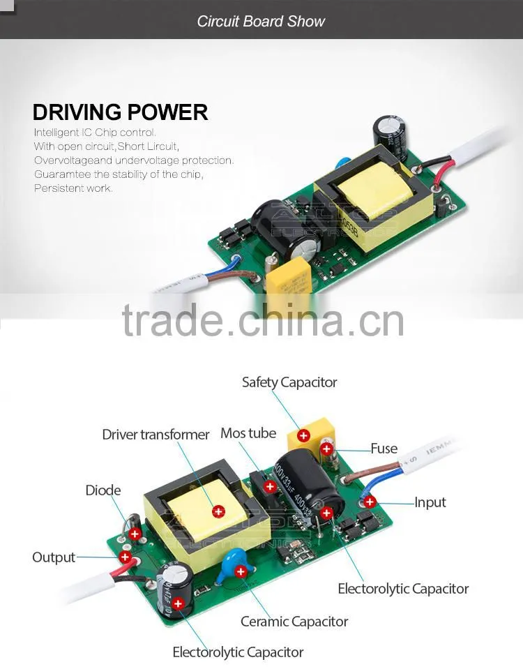 High efficiency constant current 24W 300ma led driver