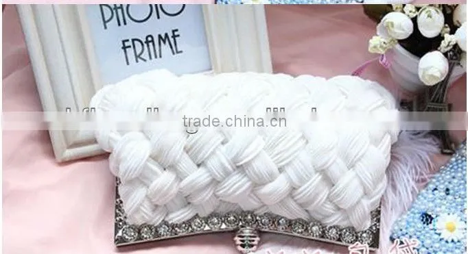 factory sell beautiful woven evening clutch bags vogue cluth bag lady hand bag