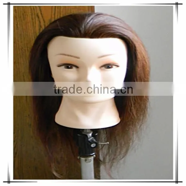 Cheap 100% natural human hair male mannequin head with hair, whole mannequin head with beard