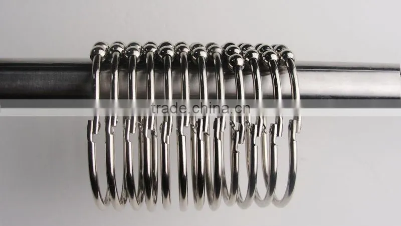 shower curtain hooks with beads/ High Quality Roller Shower Curtain Rings Shower Curtain hooks