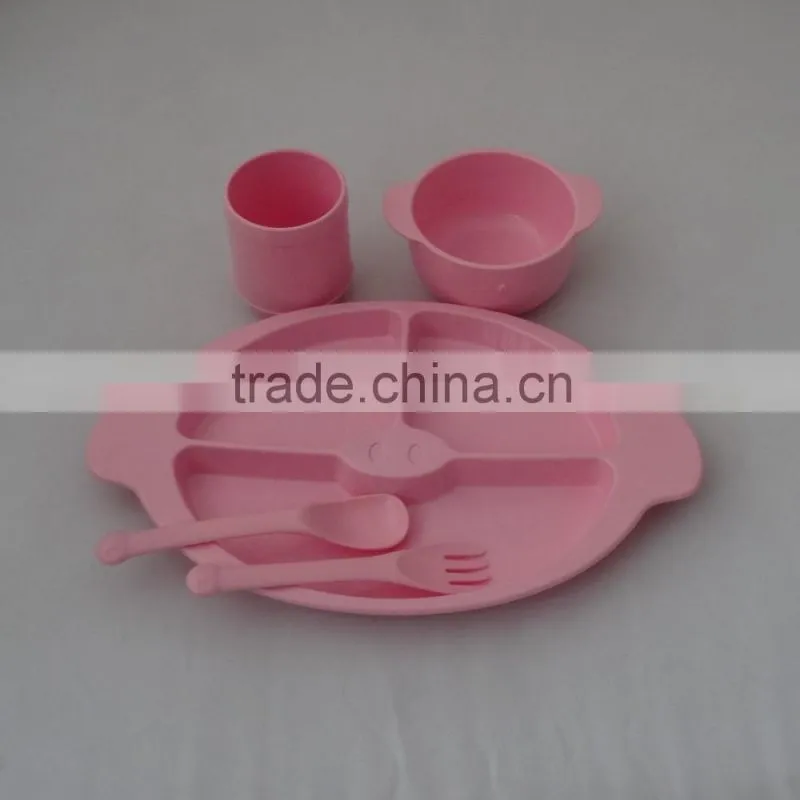 2015 newest PLA kids dinnerware sets Bright Blue color