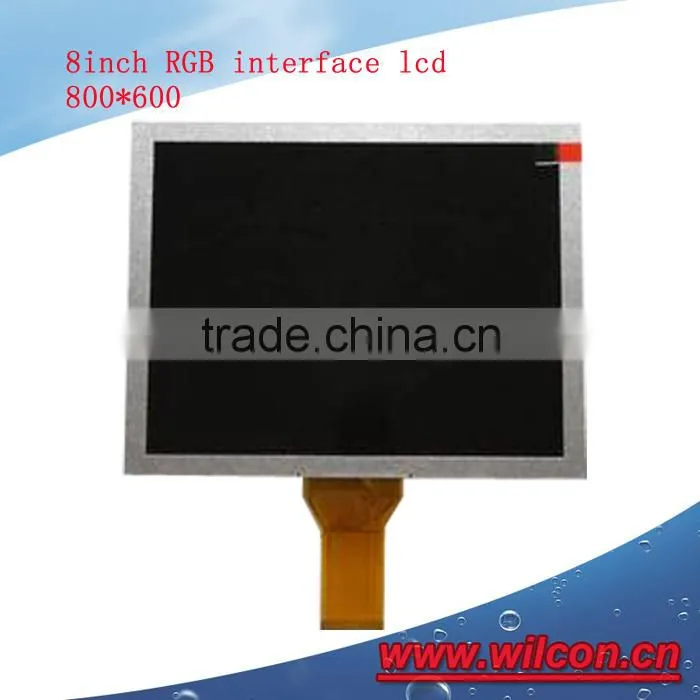 8inch 800*600 RGB interface 250 nits wide screen tft lcd display for industrial use