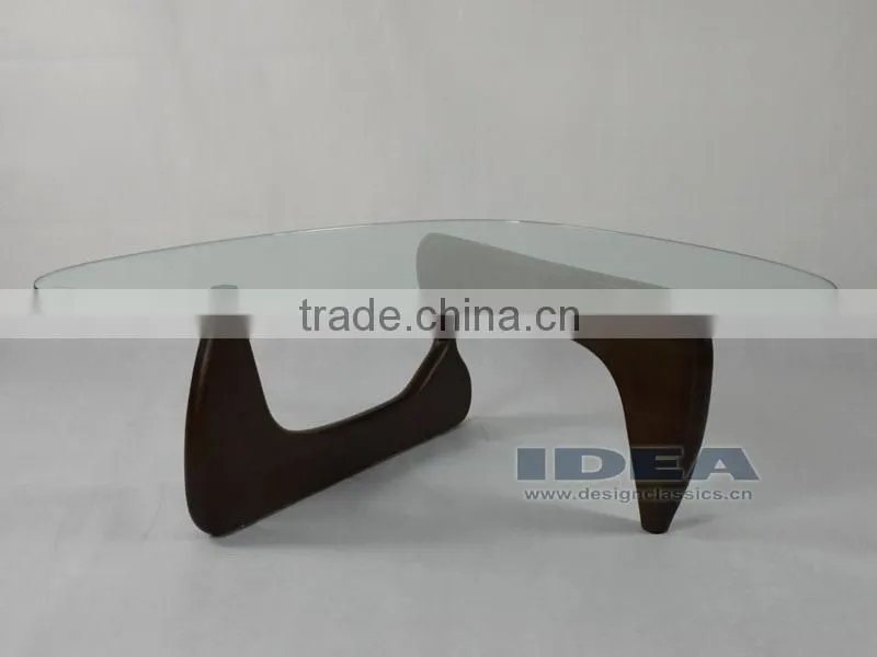 Replica Isamu Nguchi Coffee Table Solid Ash Wooden Base Stained Walnut Color