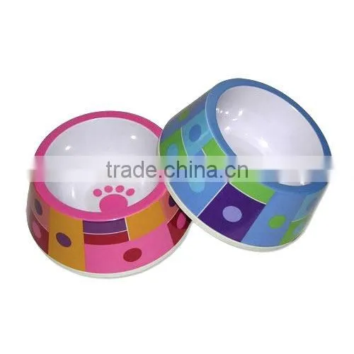 Lovely design melamine plastic dog food container bowl
