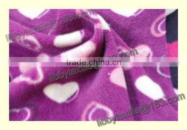 100% polyester printed polar fleece fabric for garment