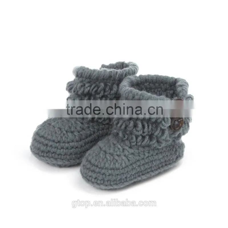 Baby Handmade Crochet Boots Shoes Supplier for 1-10 months old B-0004