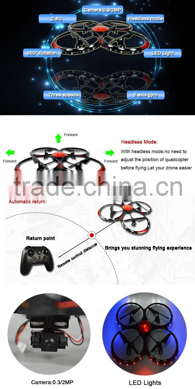 2.4G 4ch rc flying drone remote control with high speed motor