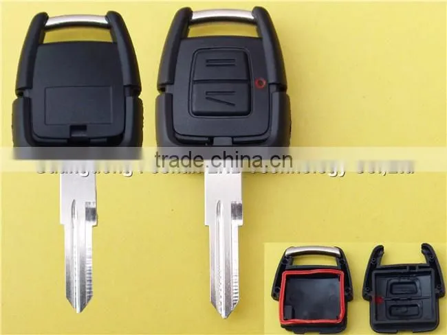 2 buttons remote blank key shell for Opel car with light and left blade no logo