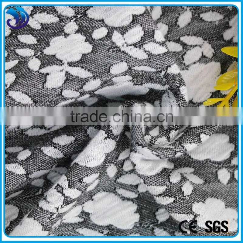 foral design polyester spandex blend jacquard fabric for garment