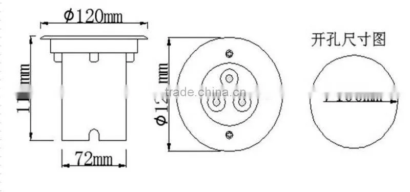 Warm White 3w Waterproof LED Inground Light