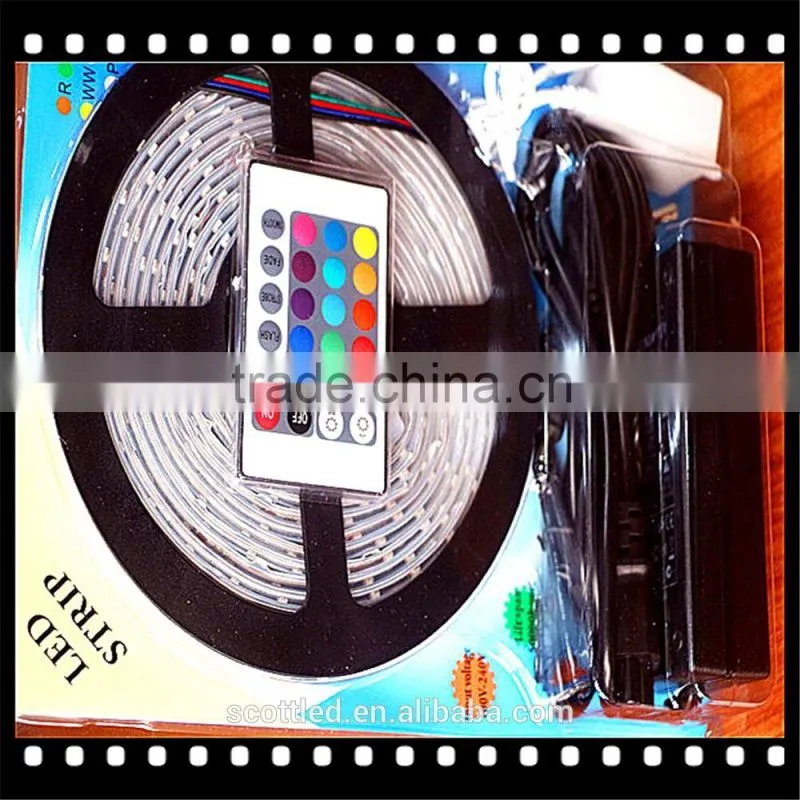 RGB LED Strip Lights 5M RGB strips+power supply+controller led strip set