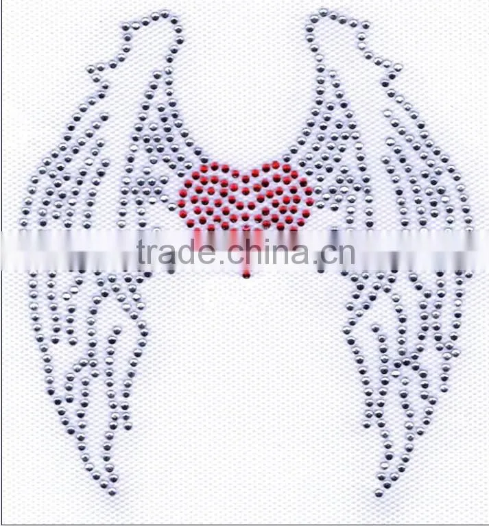 new wing rhinestone transfer design ,rhinestone hot fix motifs
