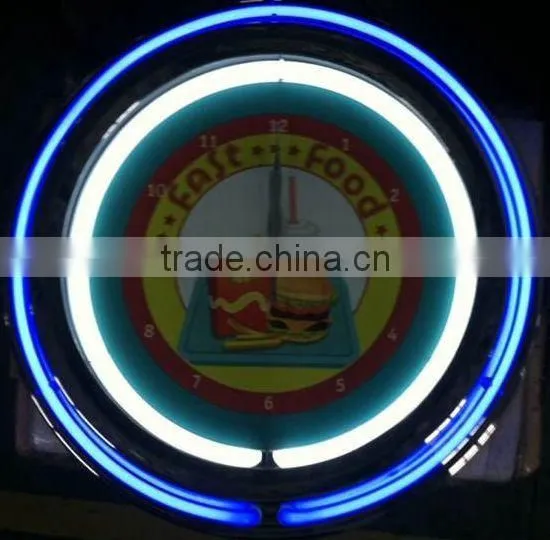 China Decoration Customed 15" or 17" Neon Lamp Clock