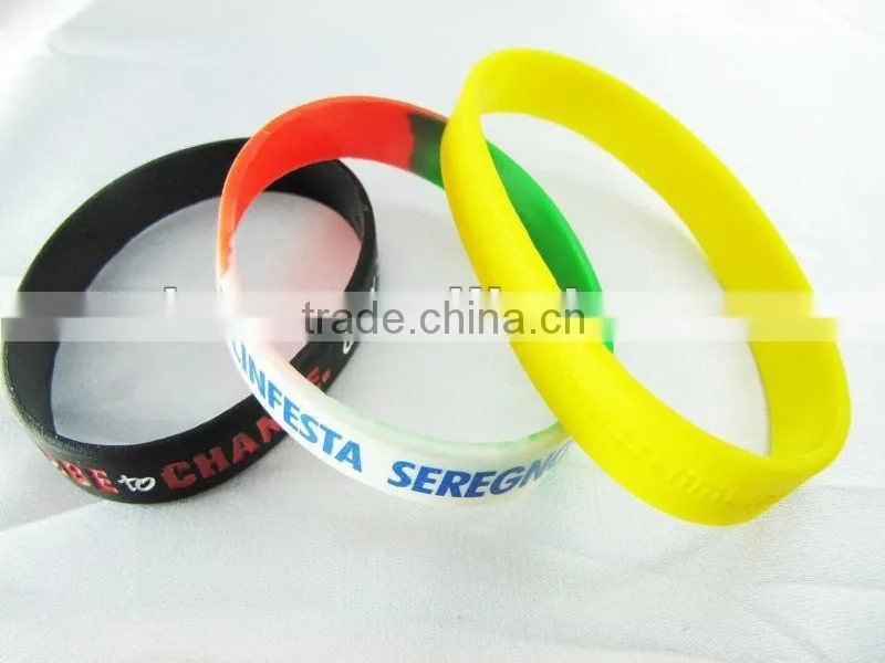 fashion printful promotion gift silicone rubber round bracelet
