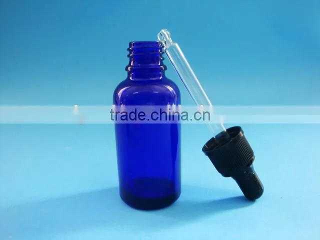 glass essential oil bottle, bule glass dropper bottle for essential oil