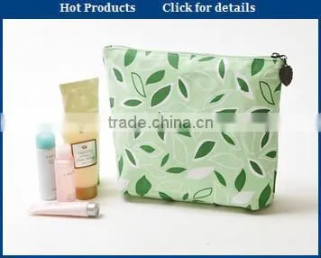 Linen cosmetic bag with lovely circle dot
