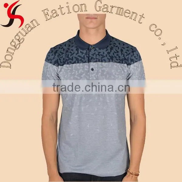 printing checkered shoulder trendy polo shirt with button collar