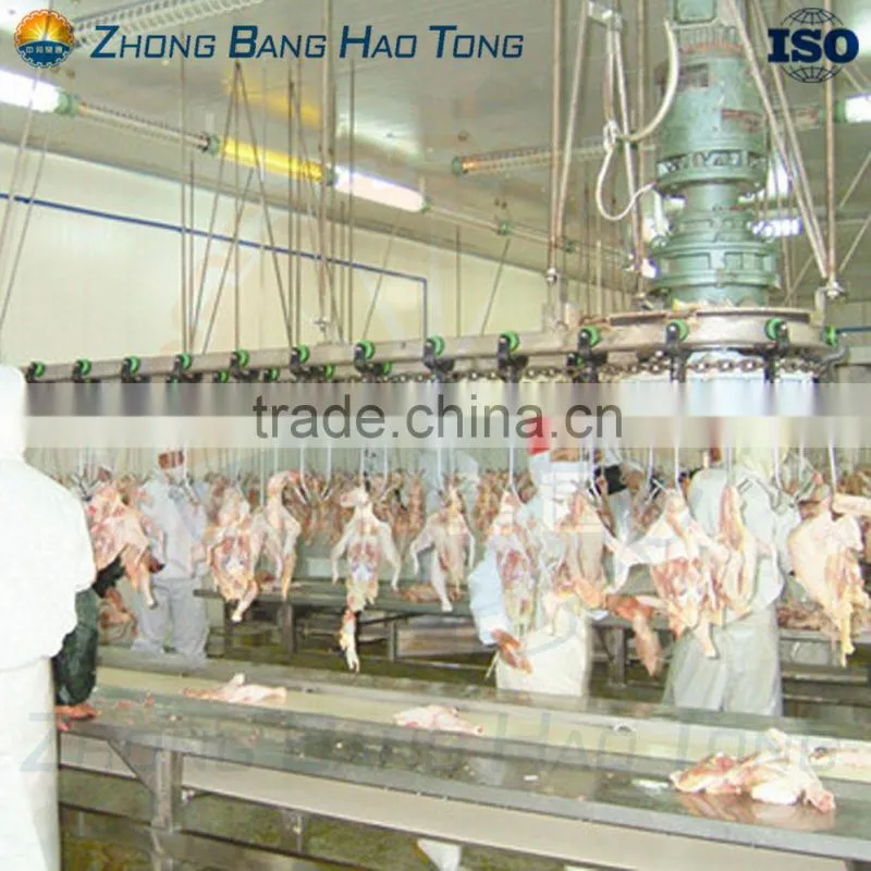 Poultry carcass processing conveyor line for poultry slaughtering house
