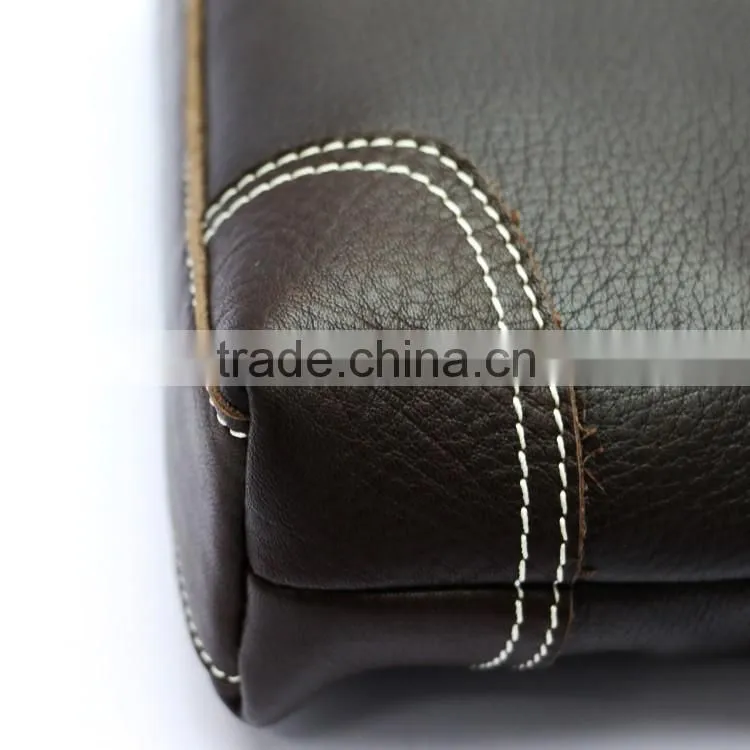 High quality European style portable briefcase coffee real leather men's shoulder bag