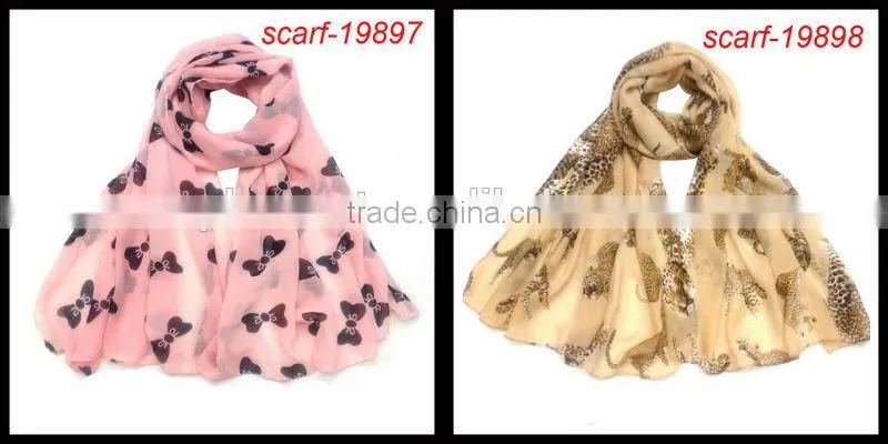 latest popular flower style around neck scarf