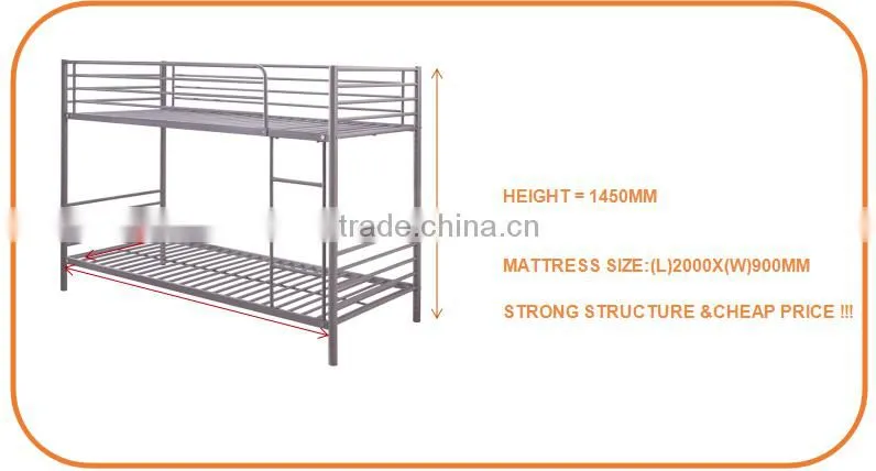 Cheap steel single bunk bed frame