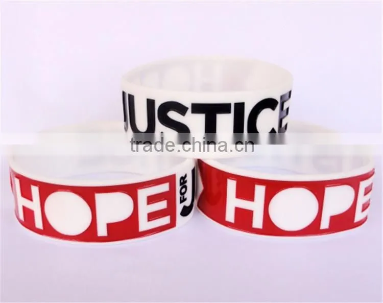 1 Inch Silicone Bracelets debossed color filled Silicone Wristband