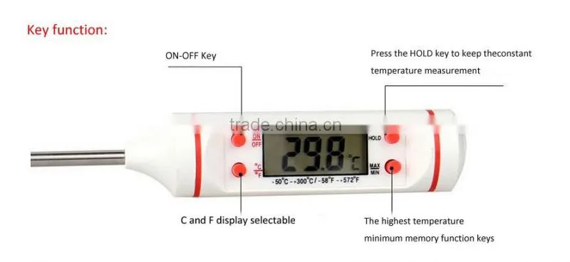 WHOLESALE New Digital Cooking Food Probe Meat Kitchen BBQ Selectable Thermometer
