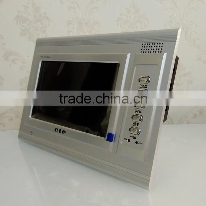 7" hand free touch button panel monitor aluminum video door phone with waterproof door carema