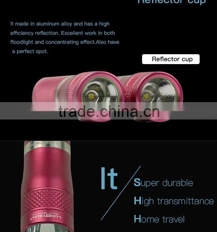 LuckySun Designer hot selling 200m long range 10440 AAA battery Night Torch lanterna led