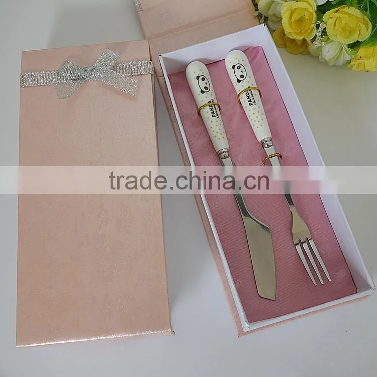 2015 Hot sale small knife and spoon ceramic cutlery set