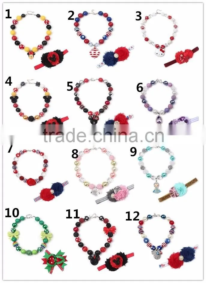 2016 bow beaded baby girls pearl necklace