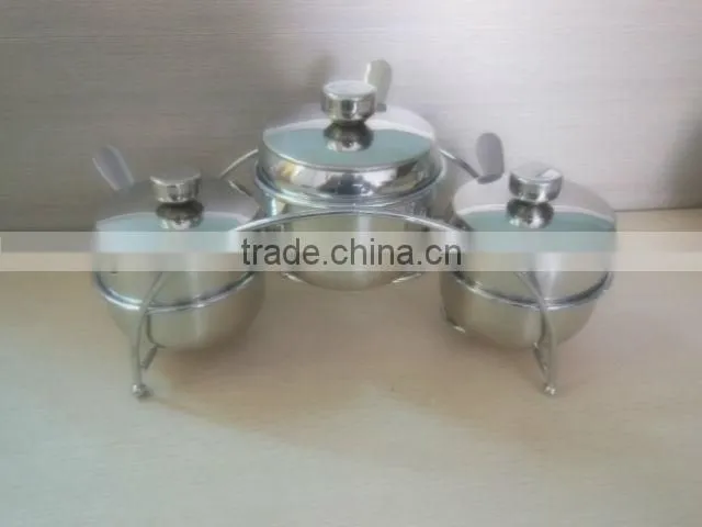 Stainless steel S/S Sugar Bowl/salt bowl/ with spoon