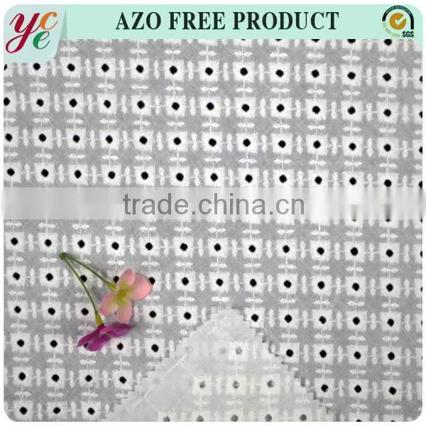 100% Cotton white embroidery fabric 100%cotton lace fabric